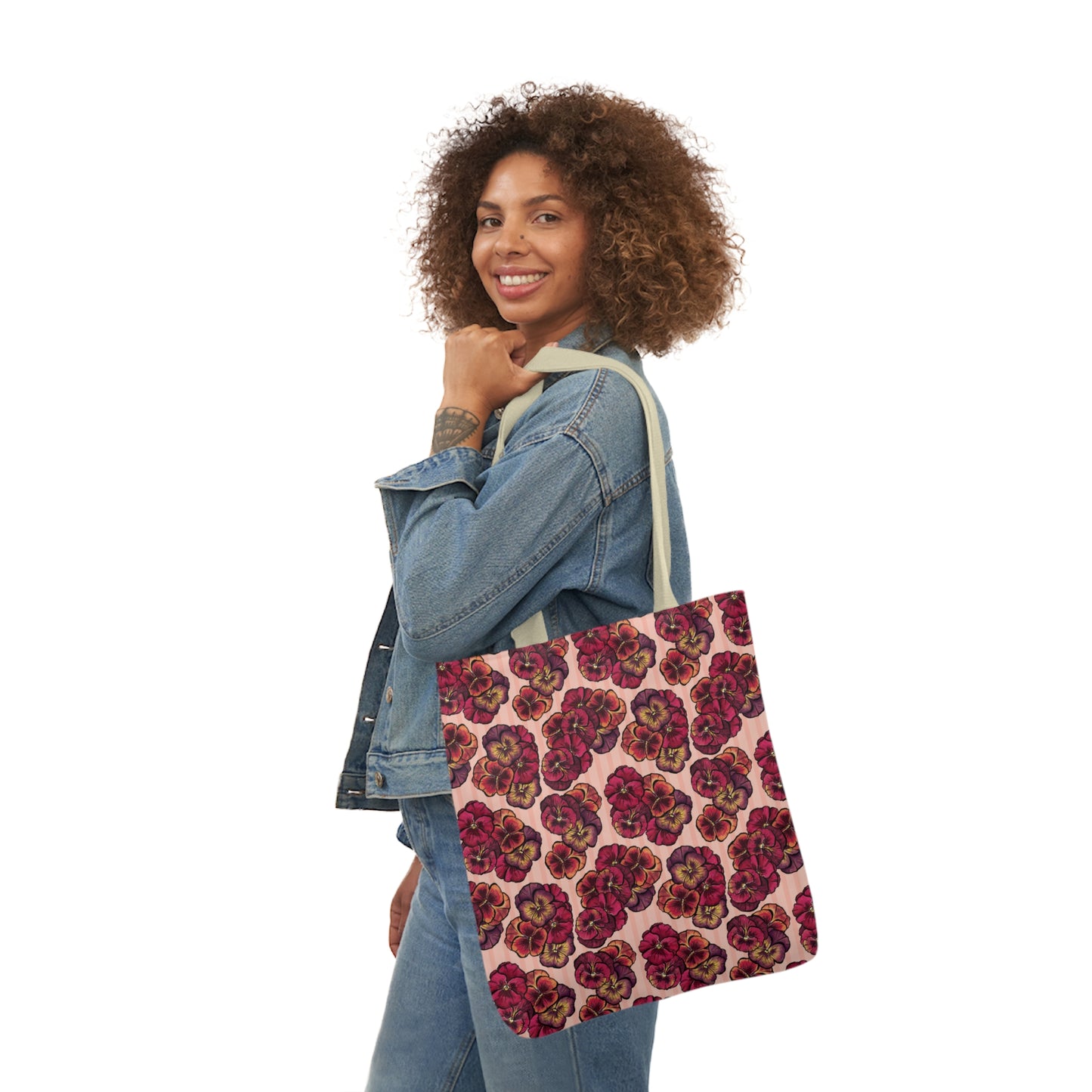 Canvas Tote Bag - Playful Pansies