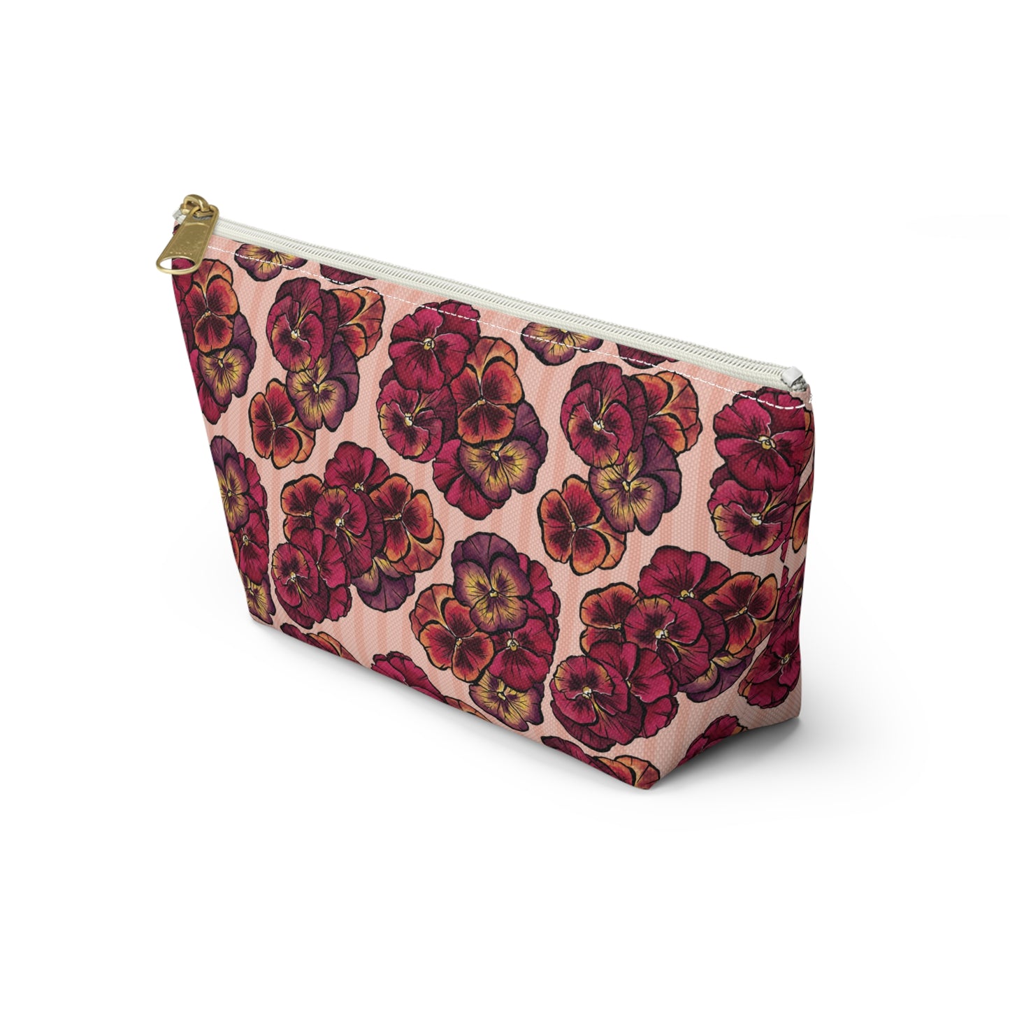 Accessory Pouch w T-bottom - Playful Pansies