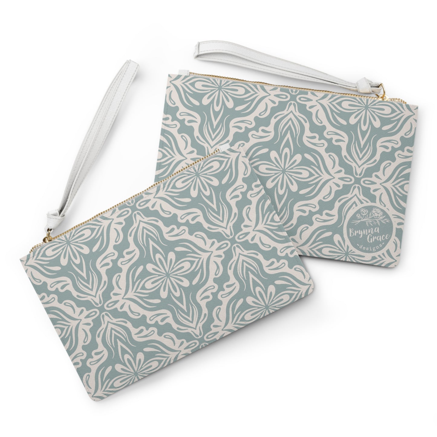Clutch Bag - Porcelain Petals - Cornflower