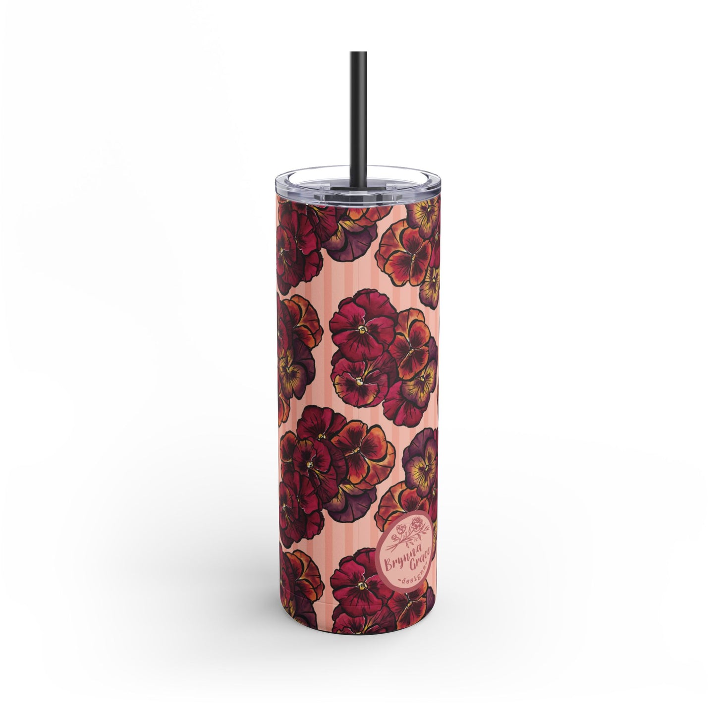 Skinny Tumbler - Playful Pansies