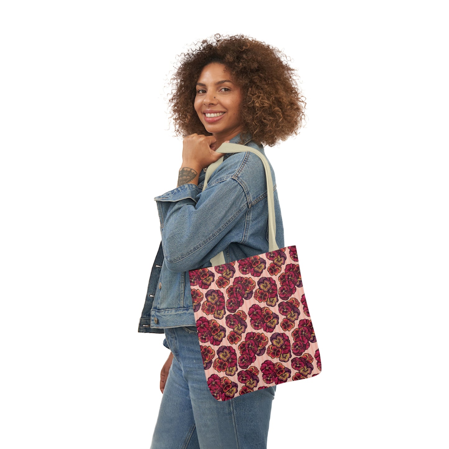 Canvas Tote Bag - Playful Pansies