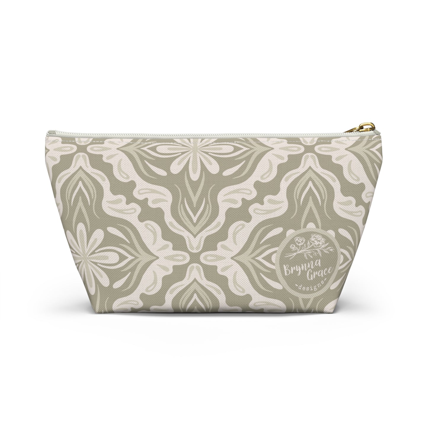 Accessory Pouch - Porcelain Petals - Wheat
