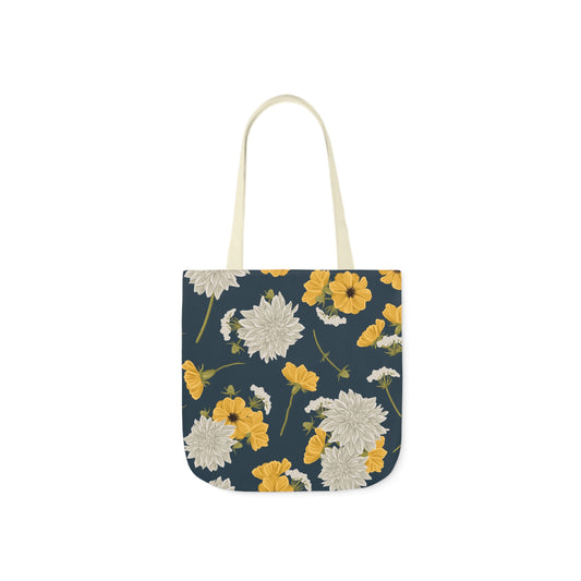 Canvas Tote Bag - Buds and Blooms - Denim