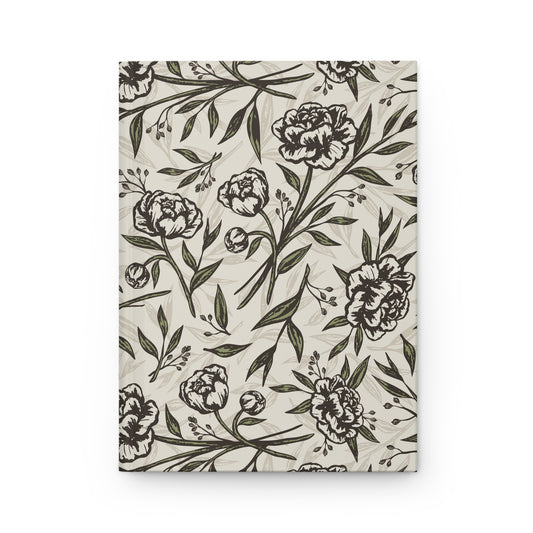 Hardcover Journal - Peony Bliss - Ivory