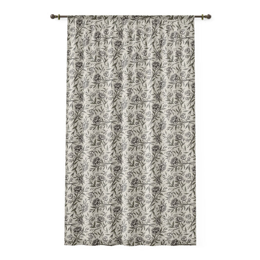 Window Curtain - Peony Bliss - Ivory