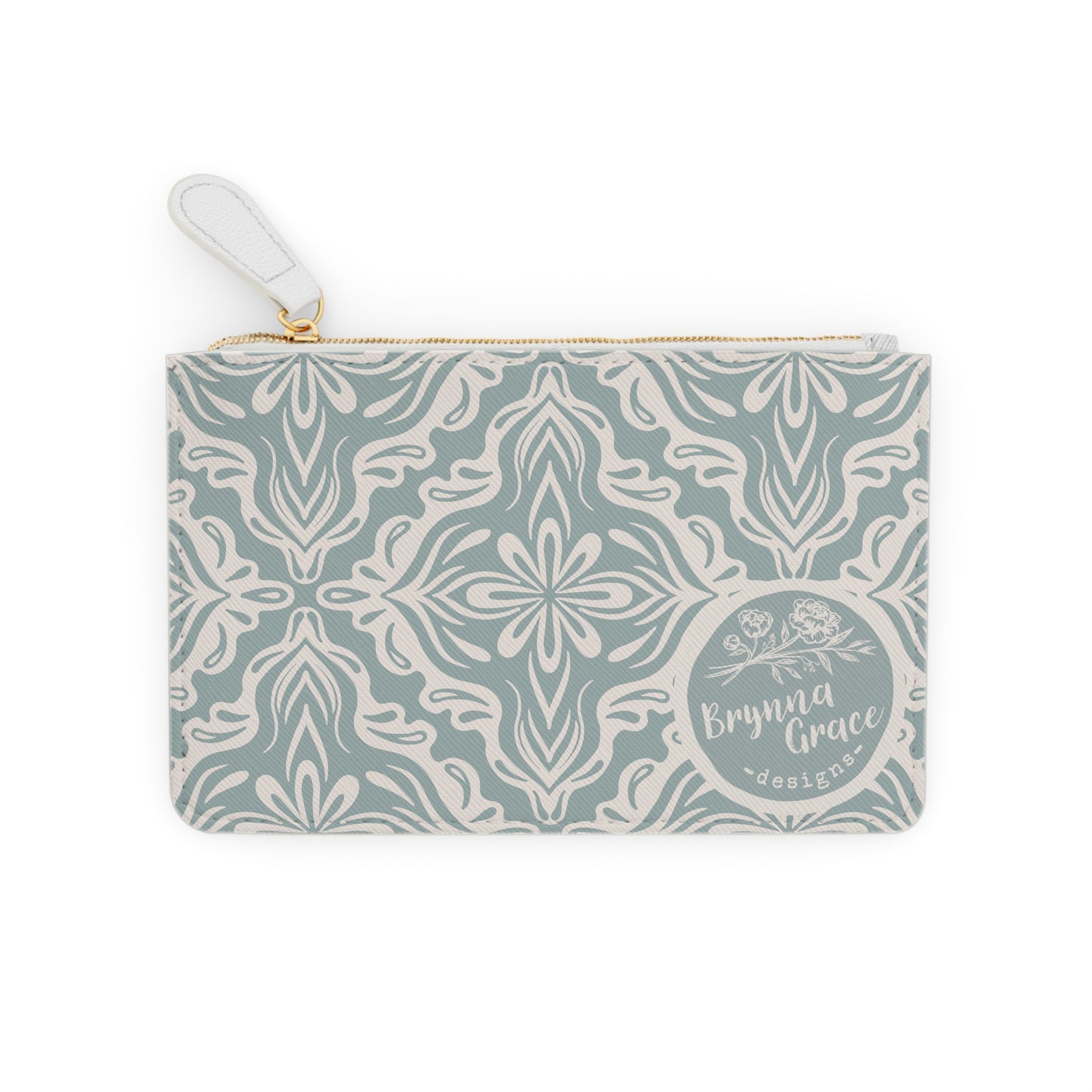 Mini Clutch Bag - Porcelain Petals - Cornflower