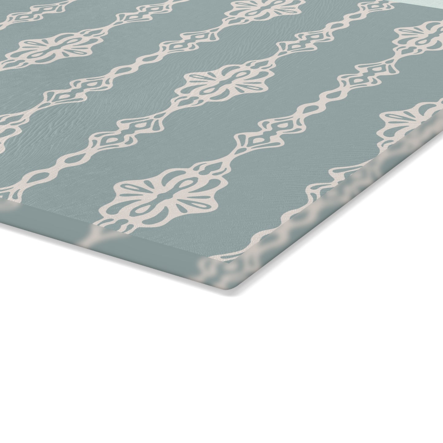 Glass Cutting Board - Trellis Tangles - Cornflower