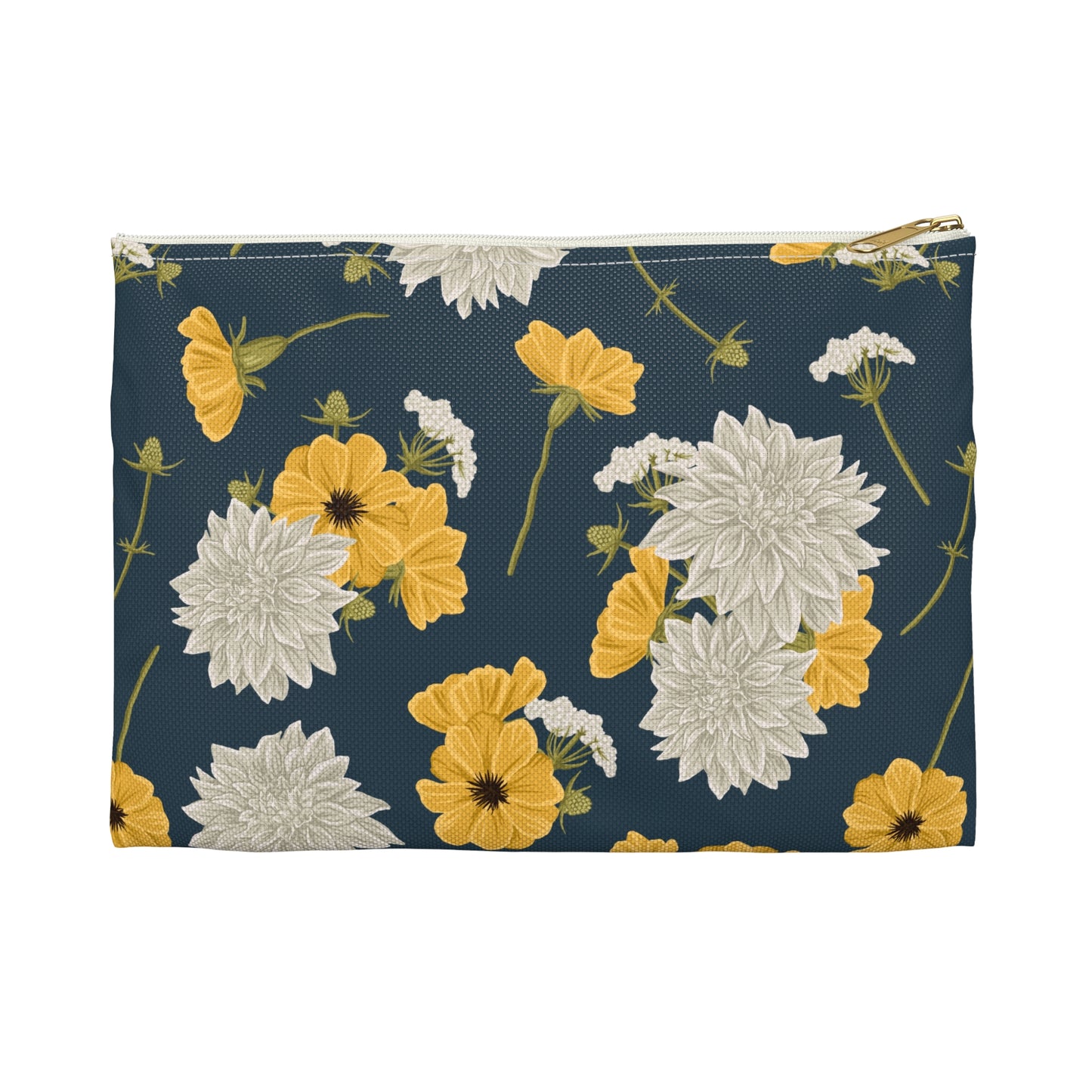 Accessory Pouch - Cottage Buds and Blooms - Denim