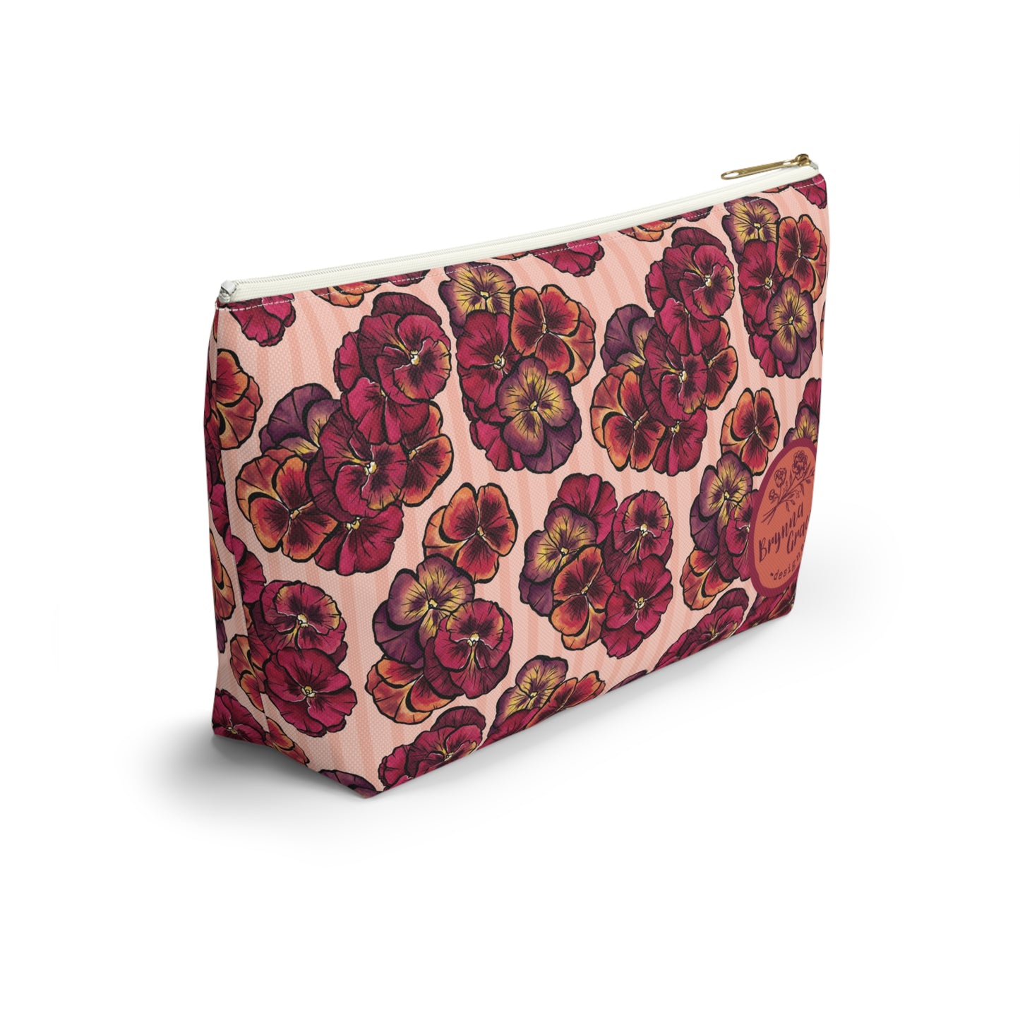 Accessory Pouch w T-bottom - Playful Pansies