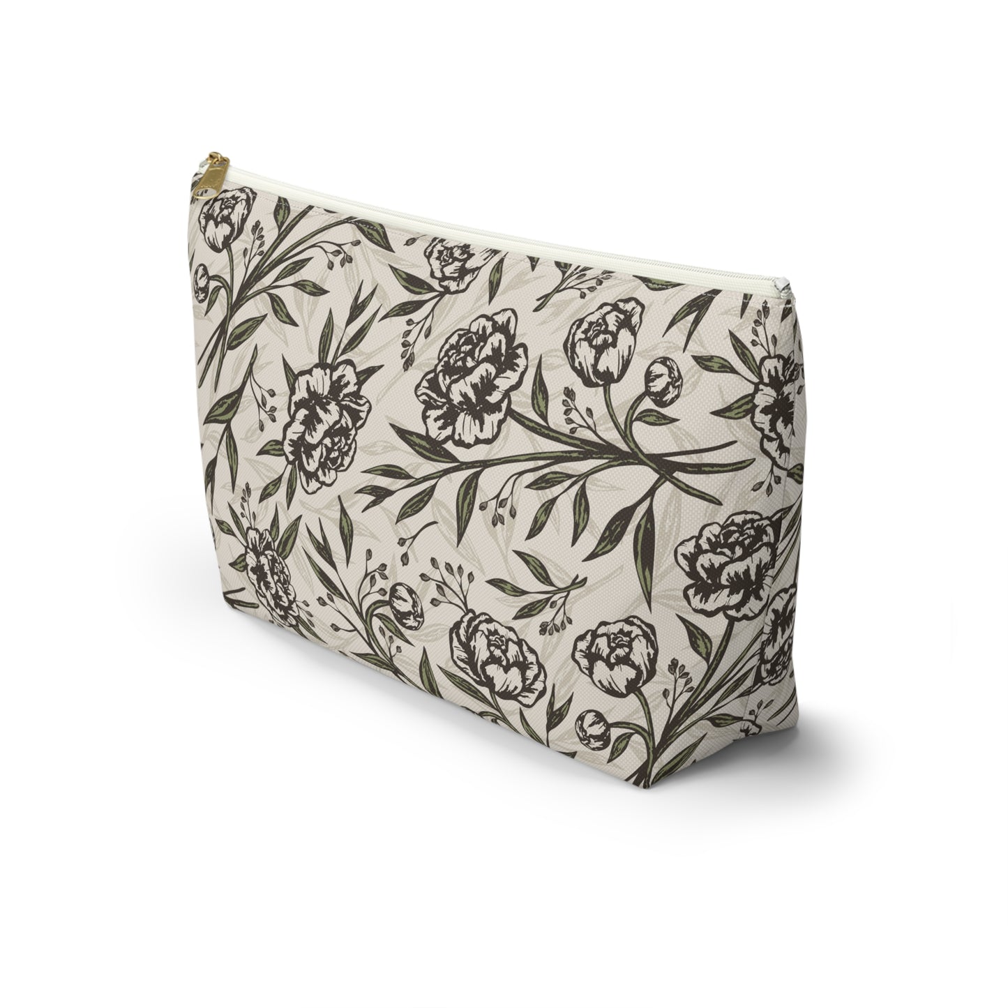 Accessory Pouch w T-bottom - Peony Bliss - Ivory