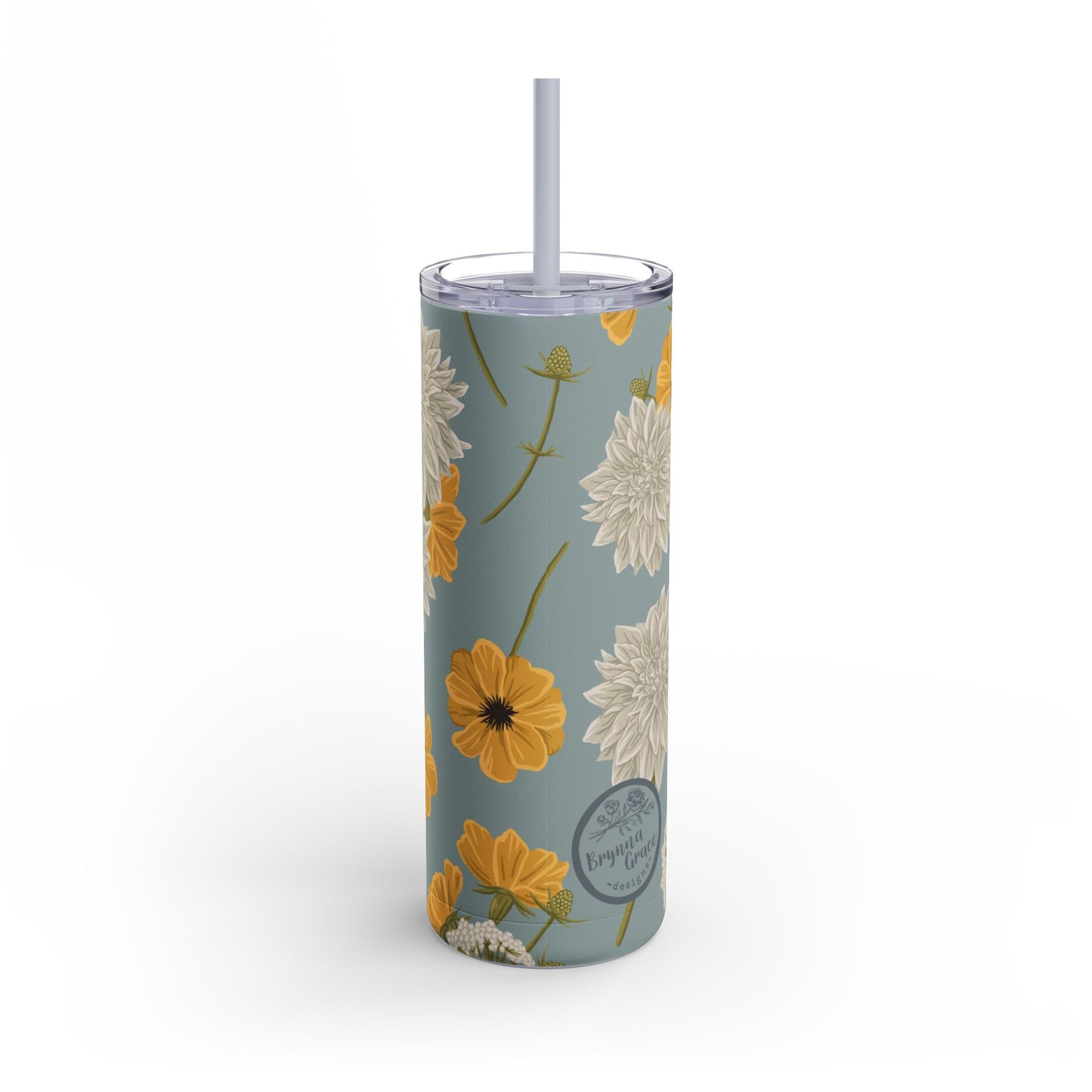 Skinny Tumbler - Buds and Blooms - Cornflower