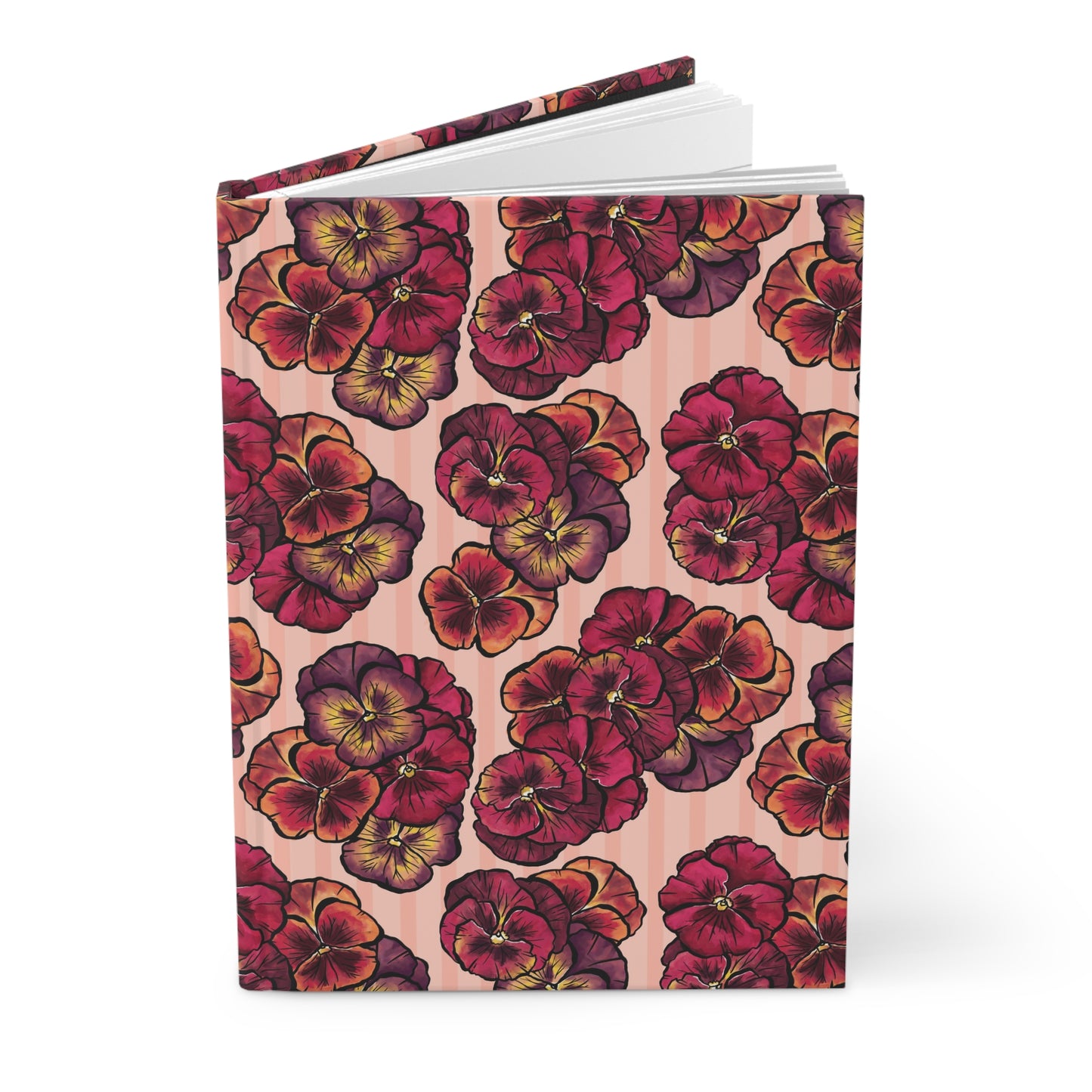 Hardcover Journal - Playful Pansies