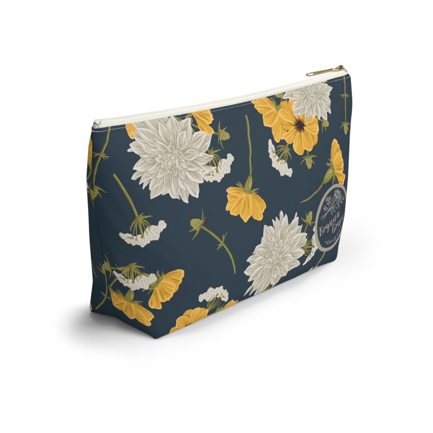 Accessory Pouch - Buds and Blossoms - Denim