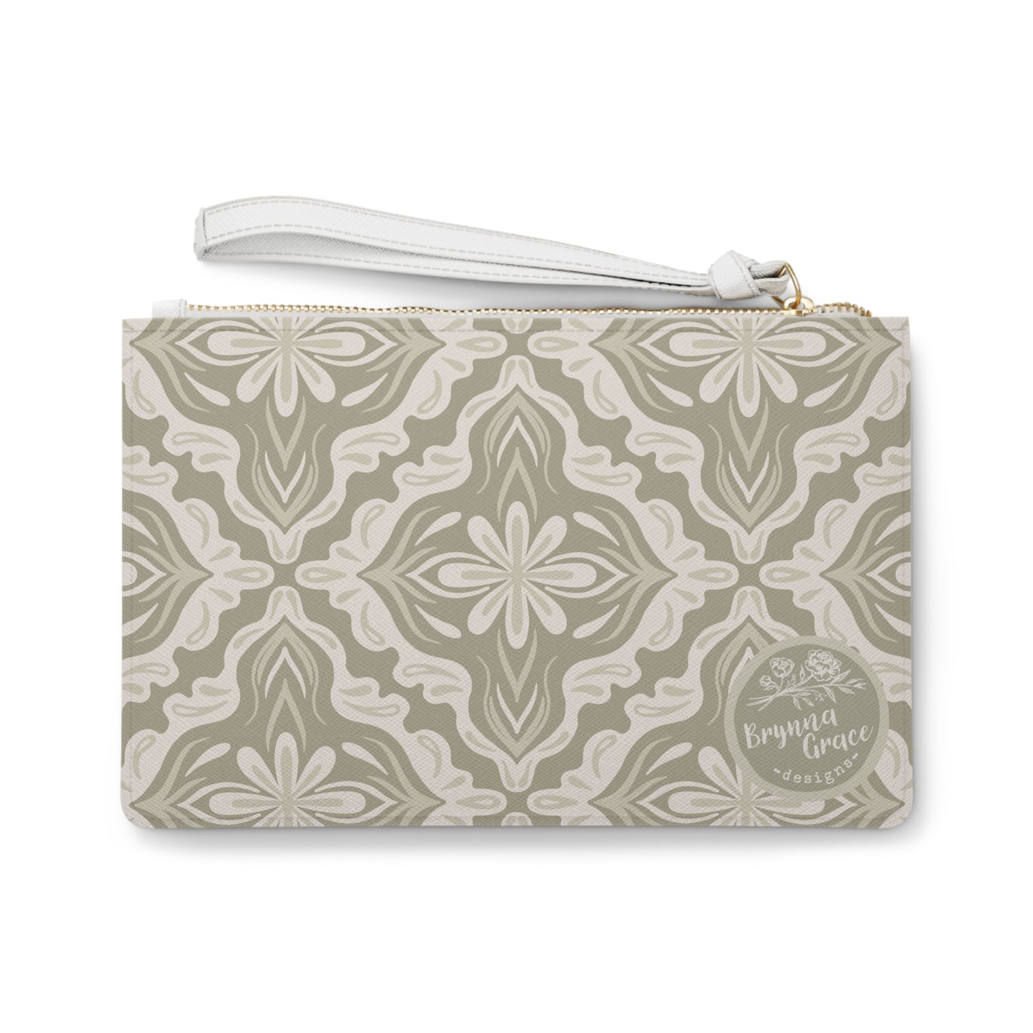 Clutch Bag - Porcelain Petals - Wheat